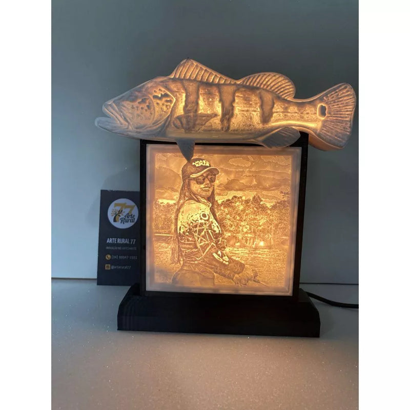 Luminária Personalizável Tucunaré (Coloque sua Foto)